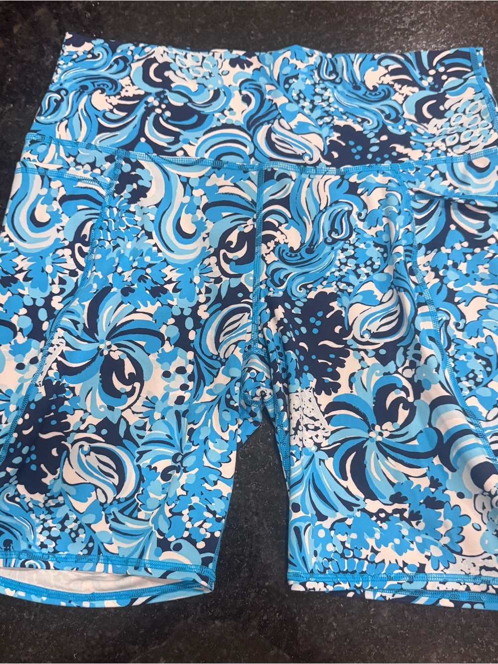 Lilly Pulitzer Blue Floral Women's Bike Shorts